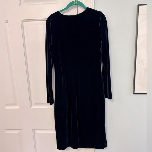 LAUREN  Ralph Lauren Dark Blue Velvet Short Dress Size-10 - Picture 2 of 8
